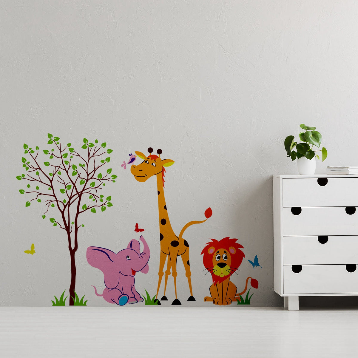 Alternate product presentation of Nursery Animal Wall Decor Vinyl Sticker.