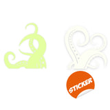 Glow In Dark Octopus Tentacle Vinyl Wall Art Sticker - Night Glowing Bathroom Squid Kraken Decor Decal.