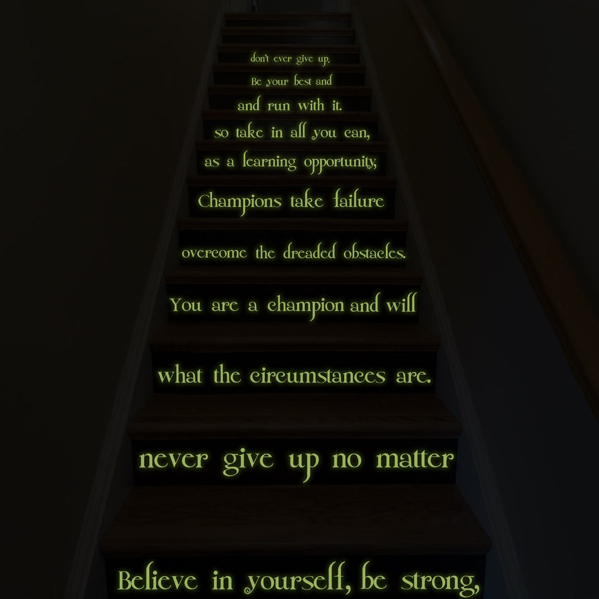 Additional product view of Believe In Yourself Stair Glow In Dark Vinyl Sticker.