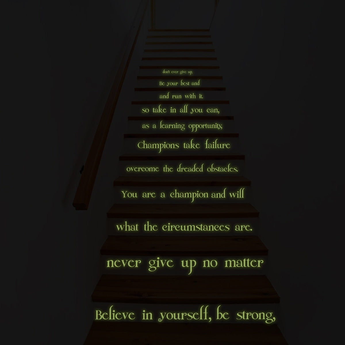 Additional product detail of Believe In Yourself Stair Glow In Dark Vinyl Sticker.