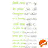 Believe In Yourself Stair Glow In Dark Vinyl Sticker - Night Glowing Motivation Love Home Quote Decal.