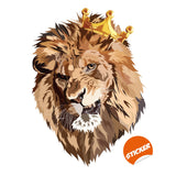 Crowned lion wall decal with a detailed mane and crown.