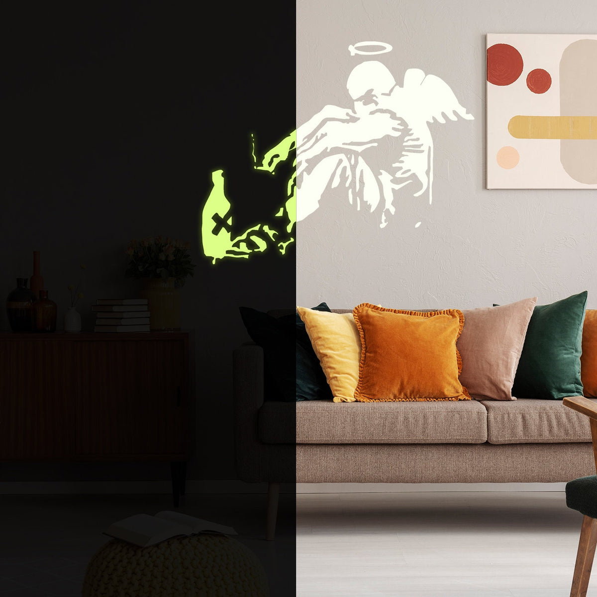 Additional product detail of Glow In Dark Artist Fallen Angel Wall Sticker.