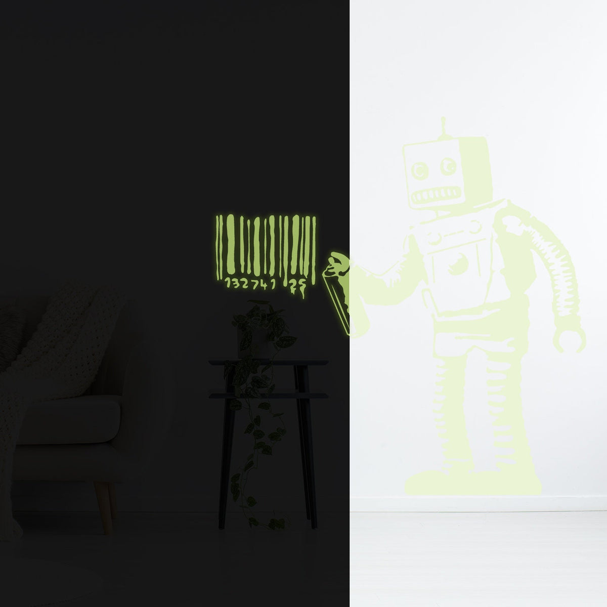 Alternate gallery view of Glow In The Dark Wall Vinyl Sticker Art.