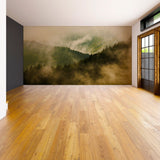 Foggy Forest Wallpaper Sticker Mural - Mountain Tree Fog Removable Wall Paper Art Decal