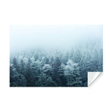 Foggy Forest Wallpaper Sticker Mural - Mountain Tree Fog Removable Wall Paper Art Decal.