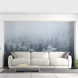 Alternate product presentation of Foggy Forest Wallpaper Sticker Mural.