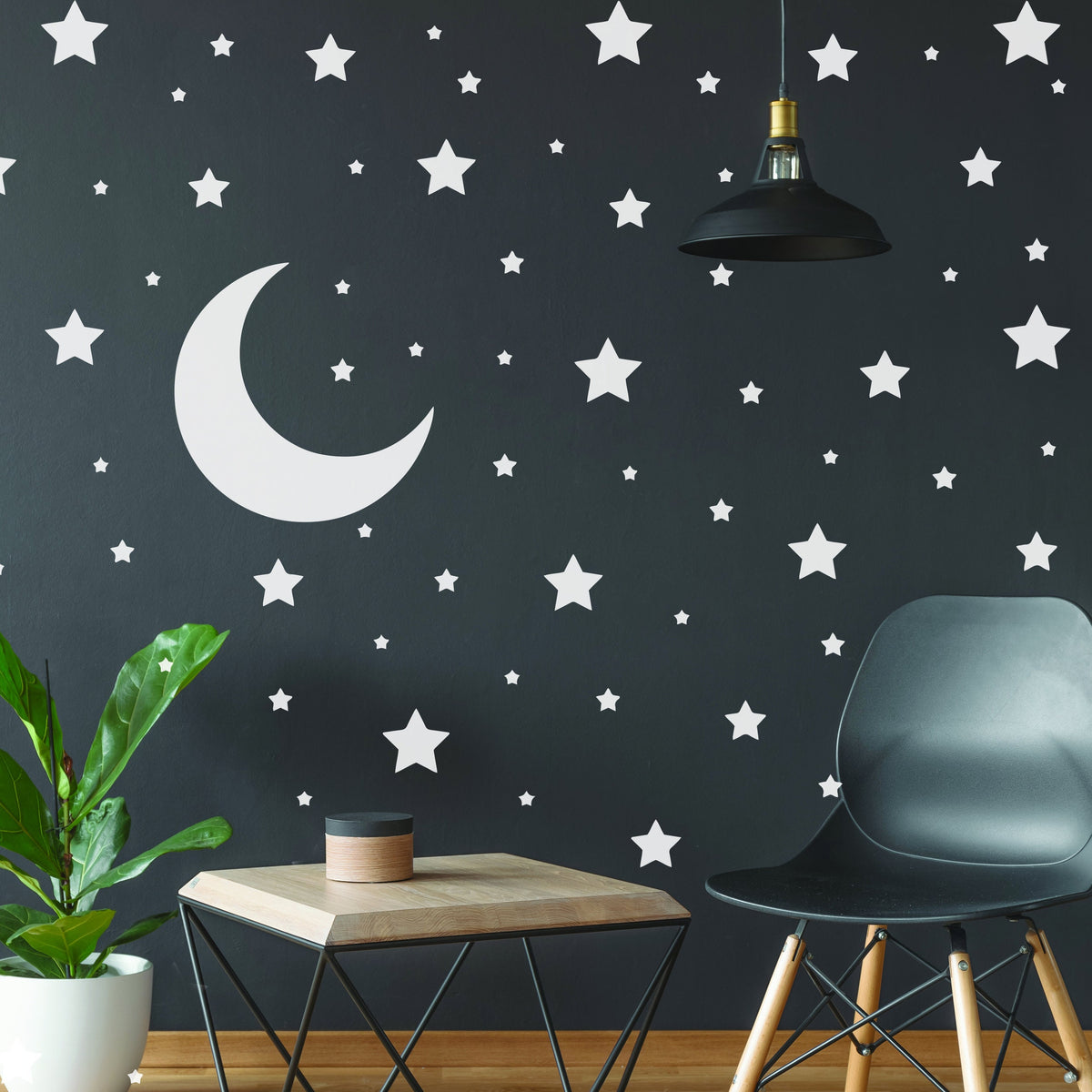 Product gallery view of 220x White Stars Wall Stickers.