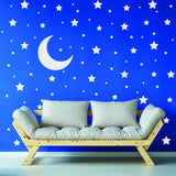 Alternate product presentation of 220x White Stars Wall Stickers.
