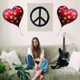 Printed vinyl decal artwork showing the heart shaped balloon street art style composition shown in the product gallery