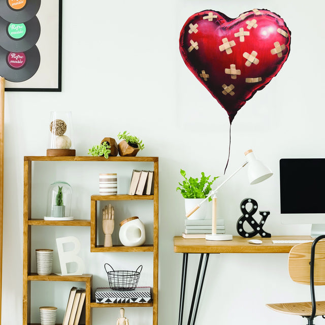Heart Balloon Street Art Wall Decal featuring the heart shaped balloon street art style composition shown in the product gallery
