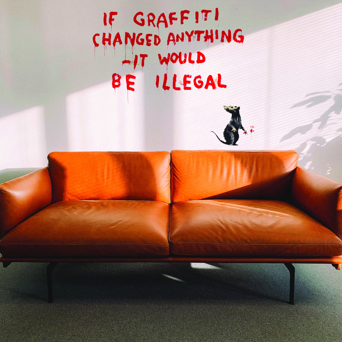 Product presentation view of Artist Illegal Rat Vinyl Wall Sticker.