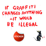 Banksy Illegal Rat Vinyl Wall Sticker - Art Home Decor Cool.