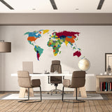 Alternate product presentation of Large World Map Wall Decal.