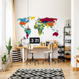 Large World Map Wall Decal - Sticker For Bedroom Playroom Boys Room Mural Decor