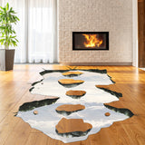 Printed vinyl decal artwork showing clouds and a galaxy sky to a suitable indoor floor