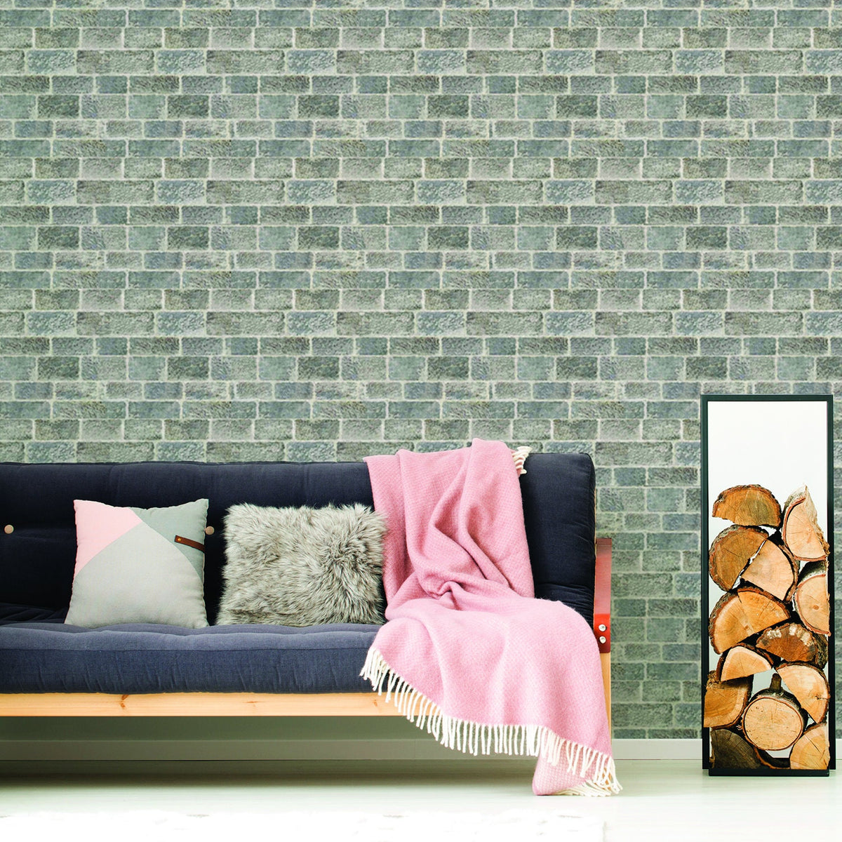 Product presentation view of Brick Self Adhesive Wallpaper Peel Stick.