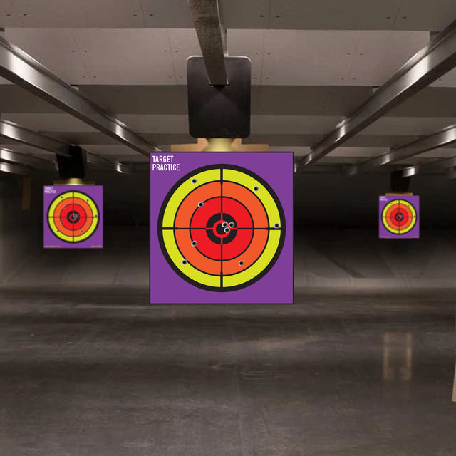 Range Shooting Targets Practice For Gun Rifle Pistol Airsoft Handgun - Large Outdoor Circle Paper Shoot Set
