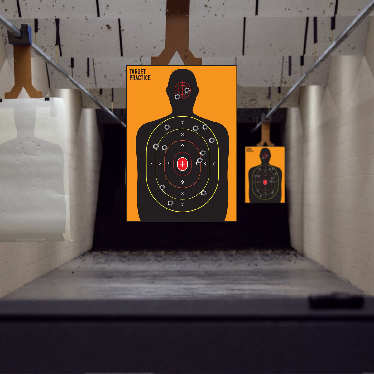 Full-length silhouette scoring target poster displayed as a 16 × 24 inch sheet.