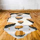 3D cloud galaxy bridge floor decal creating a cosmic optical illusion