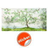 Toile Bedroom Chinoiserie Wallpaper Garden Vintage Sticker - Grey Adhesive Wall Paper Print Home Decor.