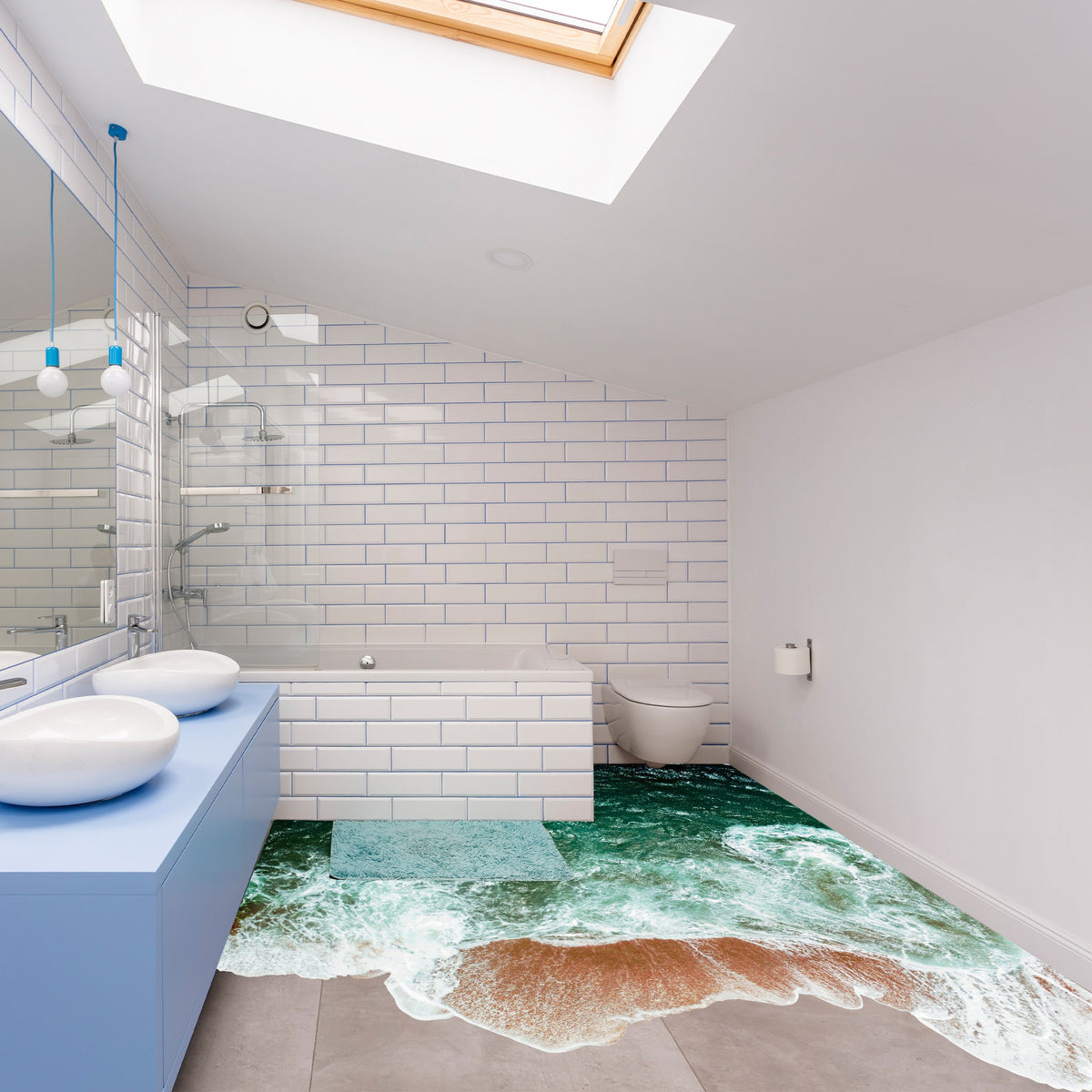 Printed vinyl decal artwork showing an underwater mural design
