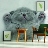 Alternate product presentation of Cat Wallpaper Vinyl Decal Decor.