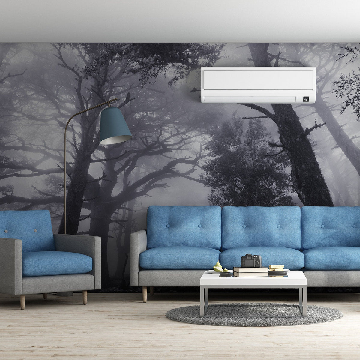 Product gallery view of Foggy Forest Wallpaper Decal.