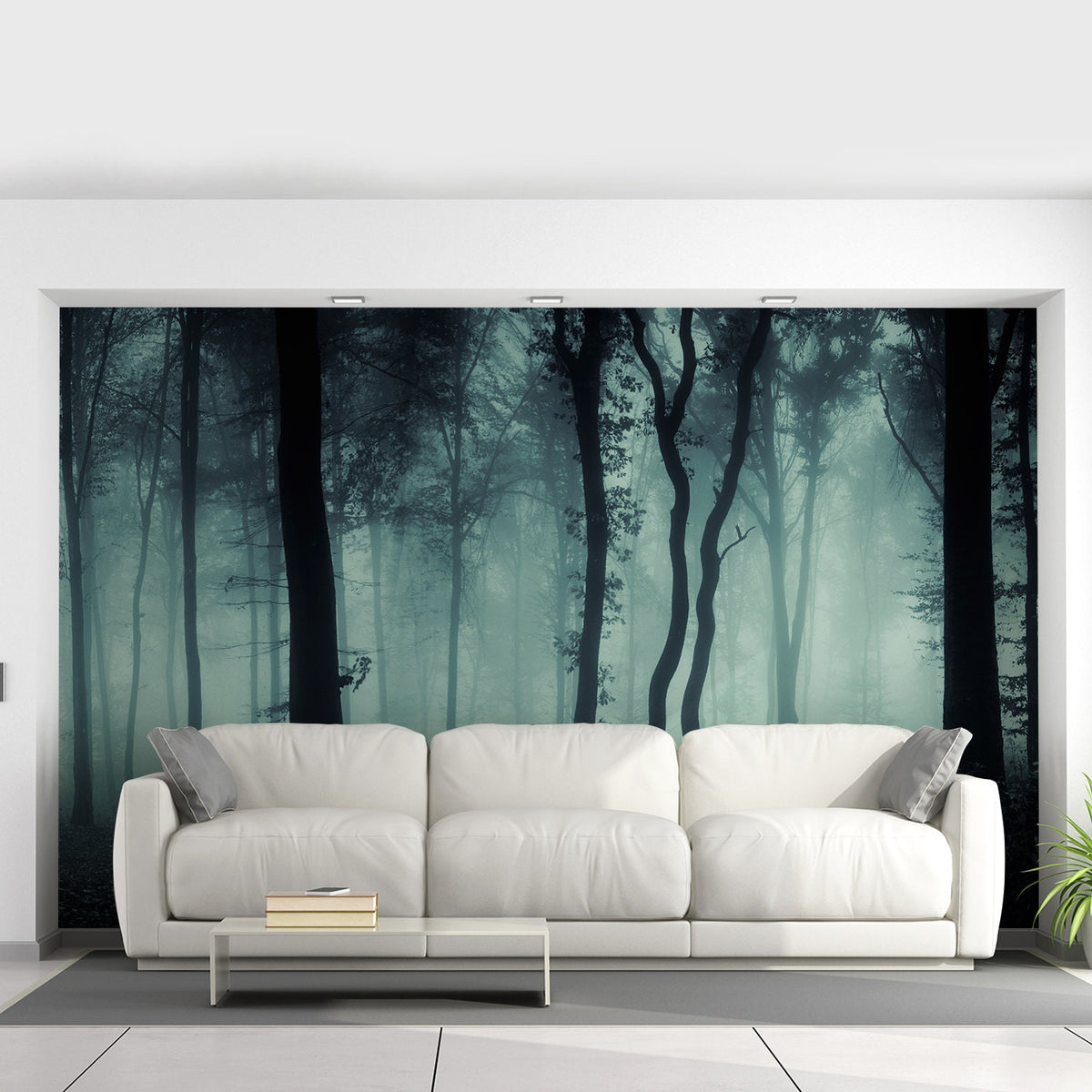 Additional product detail of Foggy Forest Wallpaper Decal.