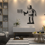 Additional product detail of Artist Barcode Robot Wall Vinyl Sticker.