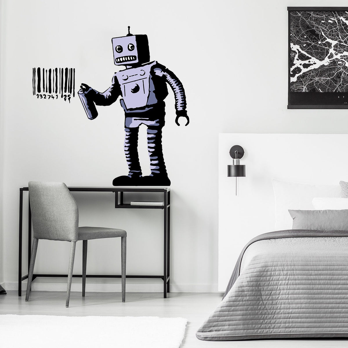 Printed vinyl decal artwork showing street art design