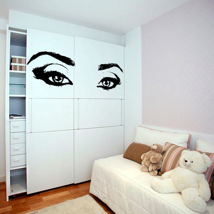 Alternate gallery view of Woman Eyes Sticker Bedroom Wall Decor For Women.