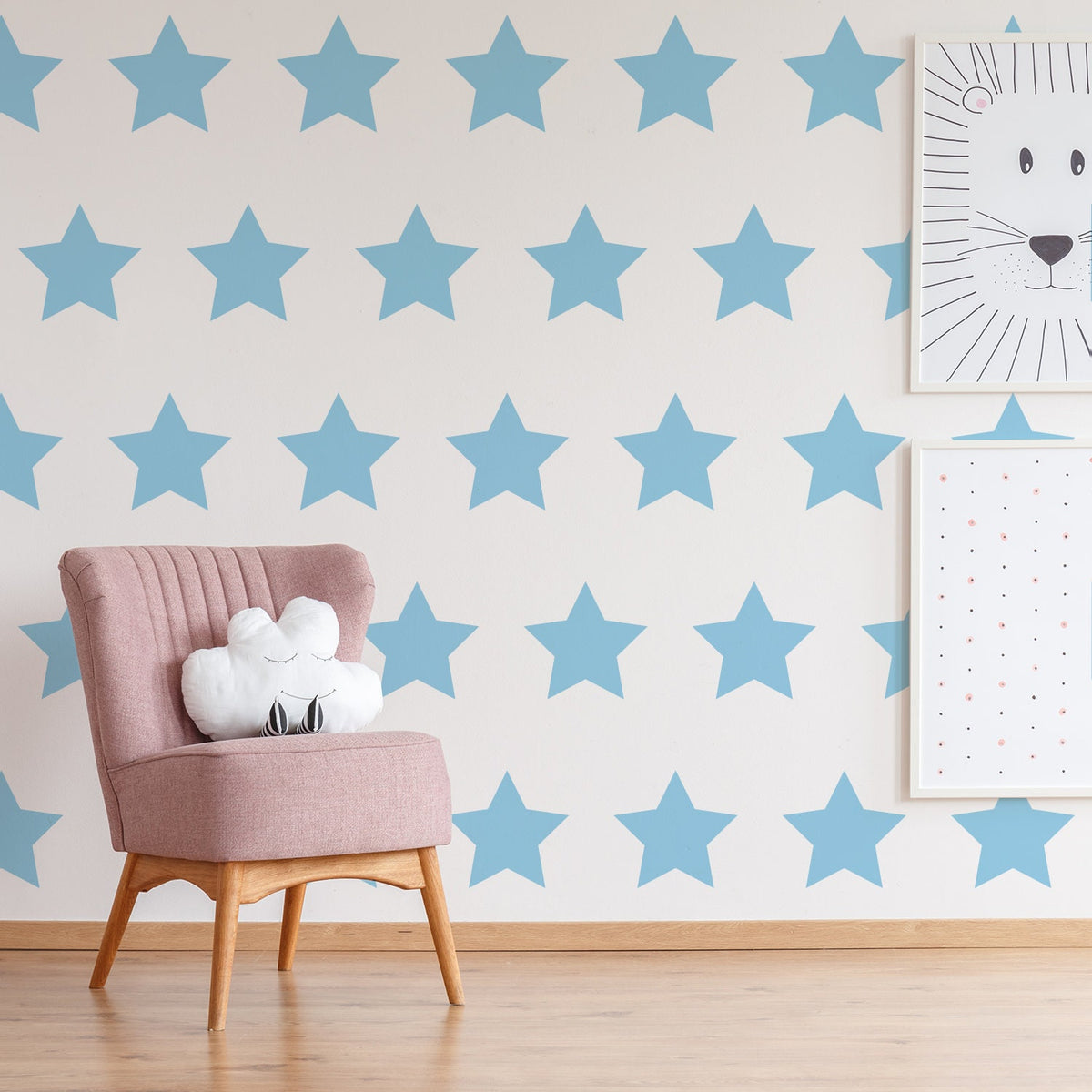Alternate product presentation of 40x Stars Decor Wall Decals For Nursery.
