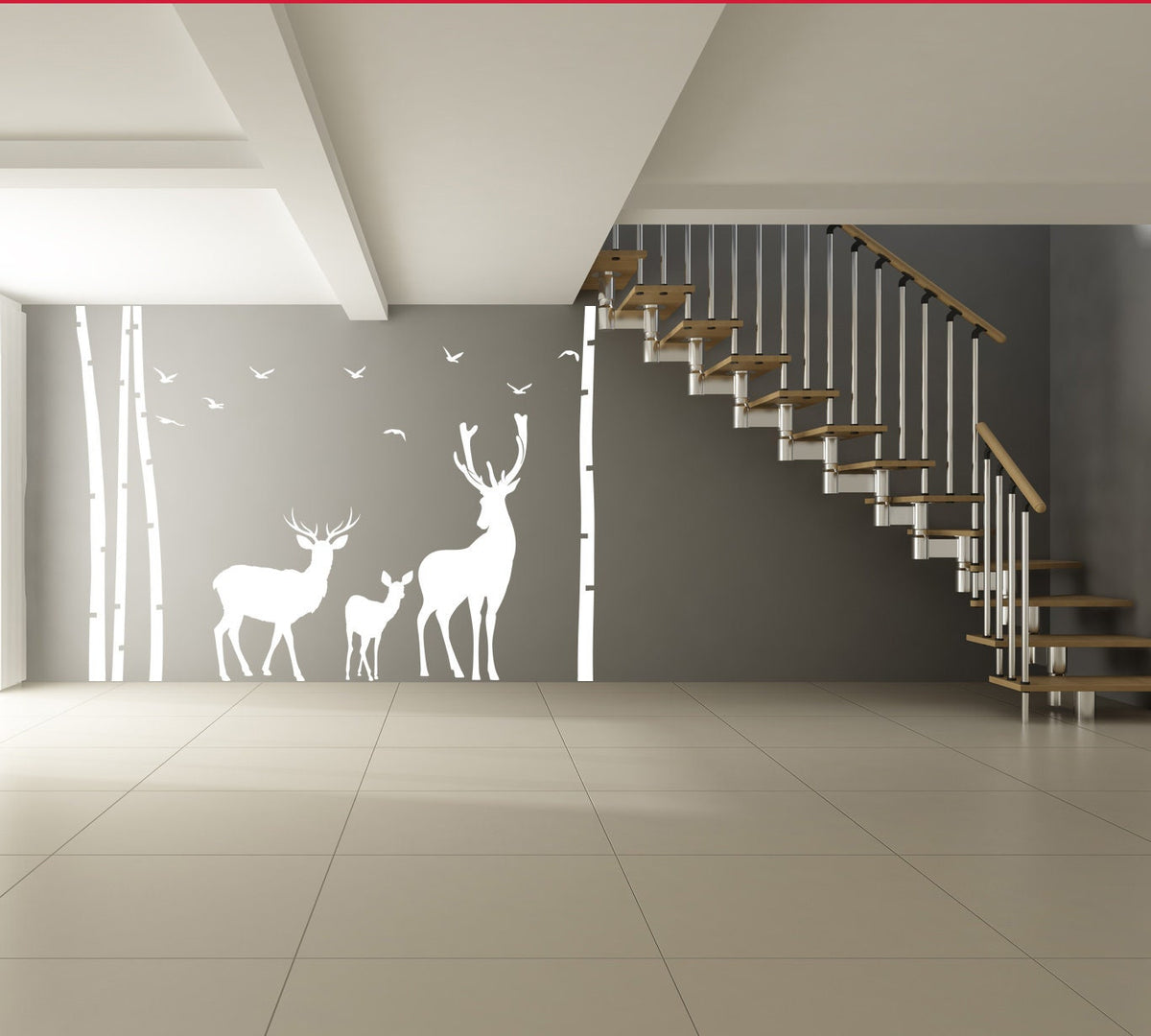 Alternate gallery view of Deer & Moose Wildlife Wall Decal.