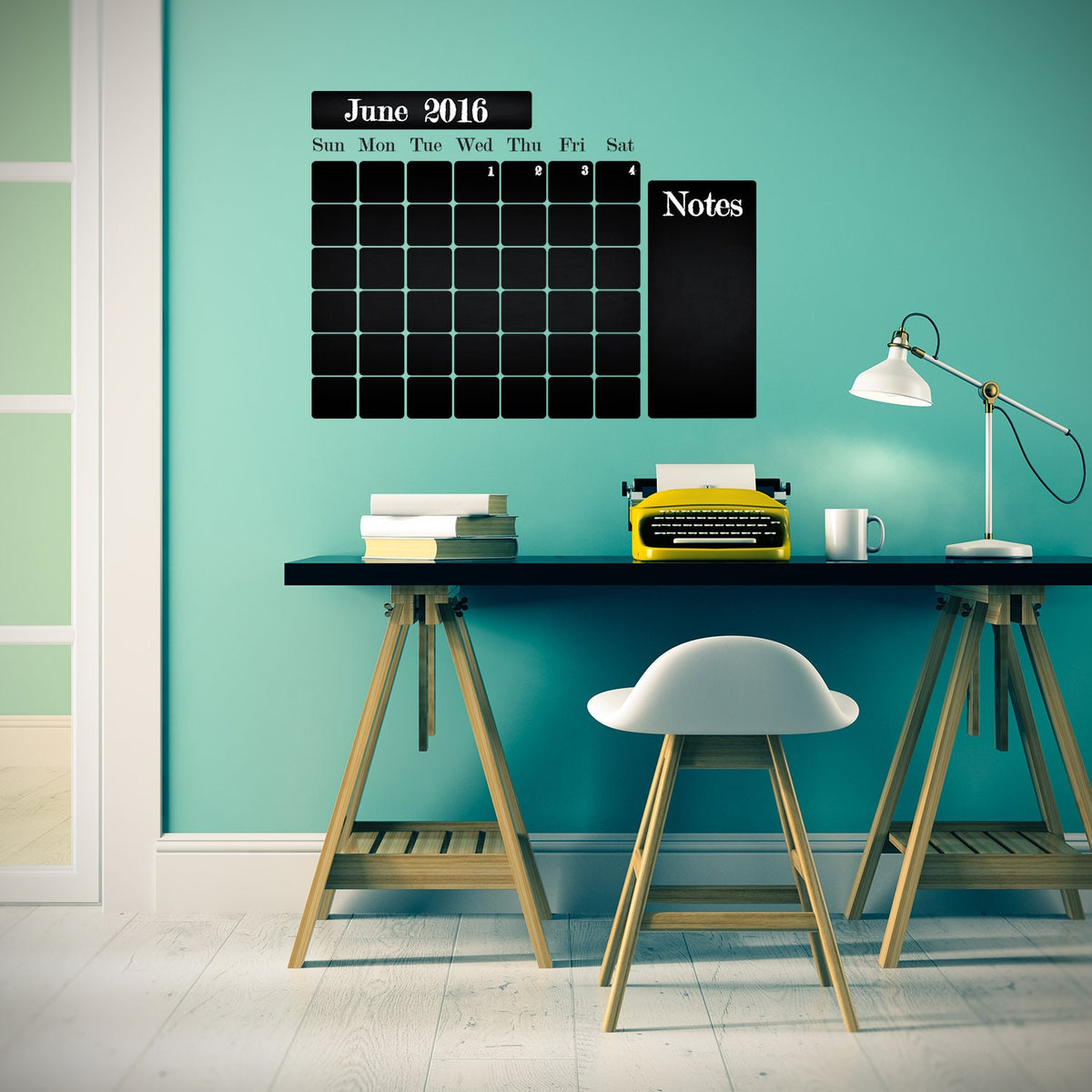Product gallery view of Kitchen Blackboard Decal Fridge Wall Calendar Sticker.