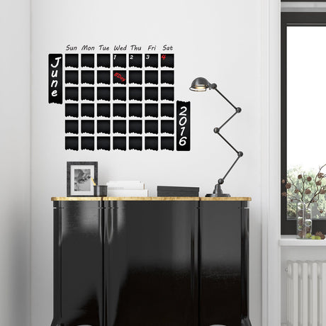 Weekly Planner Chalkboard Decal Wall Sticker displayed in a room setting.