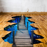 Alternate product presentation of 3D Floor Space Portal Hole Decal.