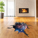 Product detail view of 3D Floor Space Portal Hole Decal.