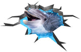 3d Floor Dolphin Decal - The Flooring Ocean Hole Sticker Decor For Kid Living Room Bathroom.