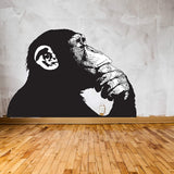 Alternate product presentation of Artist Monkey With Headphones Wall Sticker.