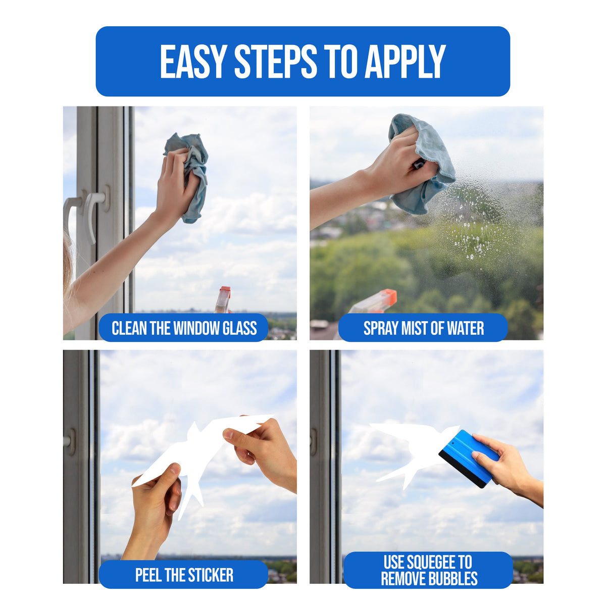 Product gallery view of 25x Window Decal Bird Strike Glass Anti Collision Cling Sticker.
