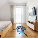 3D dolphin ocean portal floor decal on a smooth indoor floor