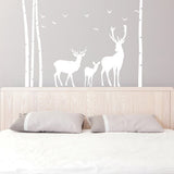 Printed vinyl decal artwork showing the deer, moose, birch trees and woodland composition shown in the product gallery