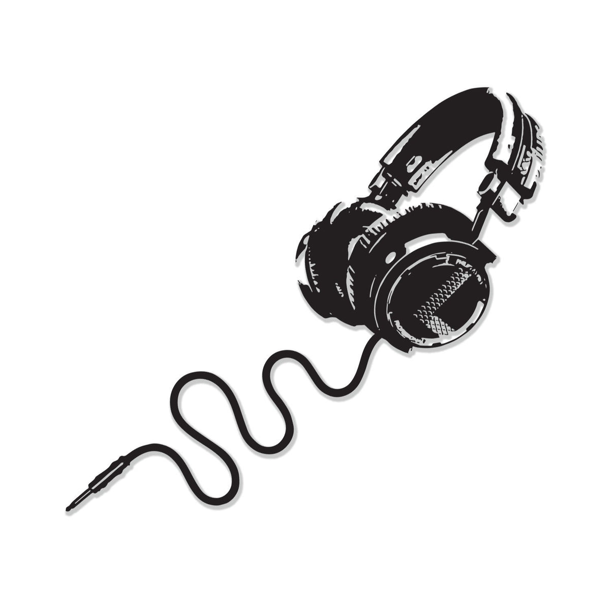 Printed vinyl decal artwork showing the headphones and music themed graphic shown in the product gallery