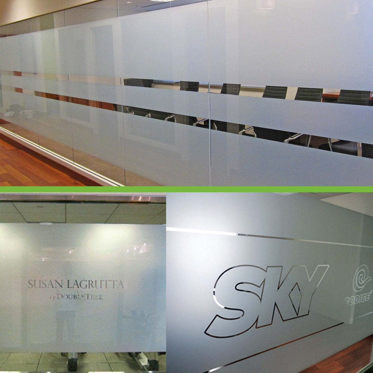 Alternate product presentation of Custom Frosted Window Film Sticker.