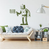 Alternate gallery view of Artist Barcode Robot Wall Vinyl Sticker.
