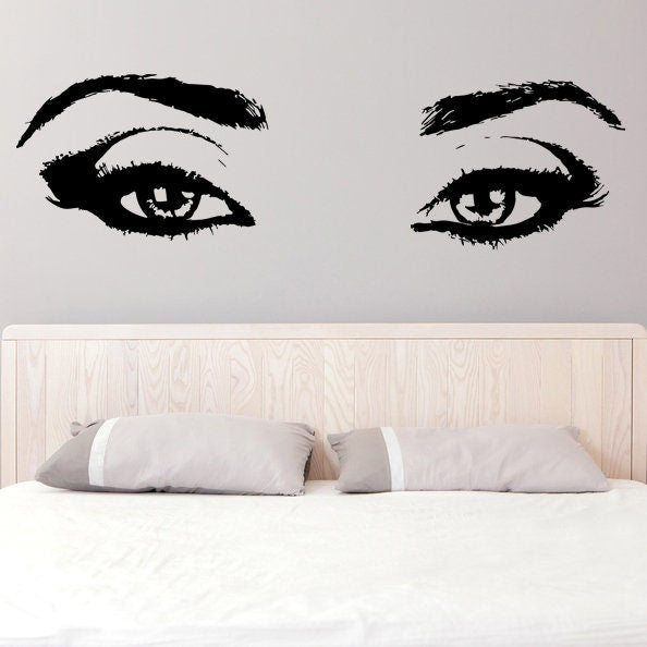 Product gallery view of Woman Eyes Sticker Bedroom Wall Decor For Women.