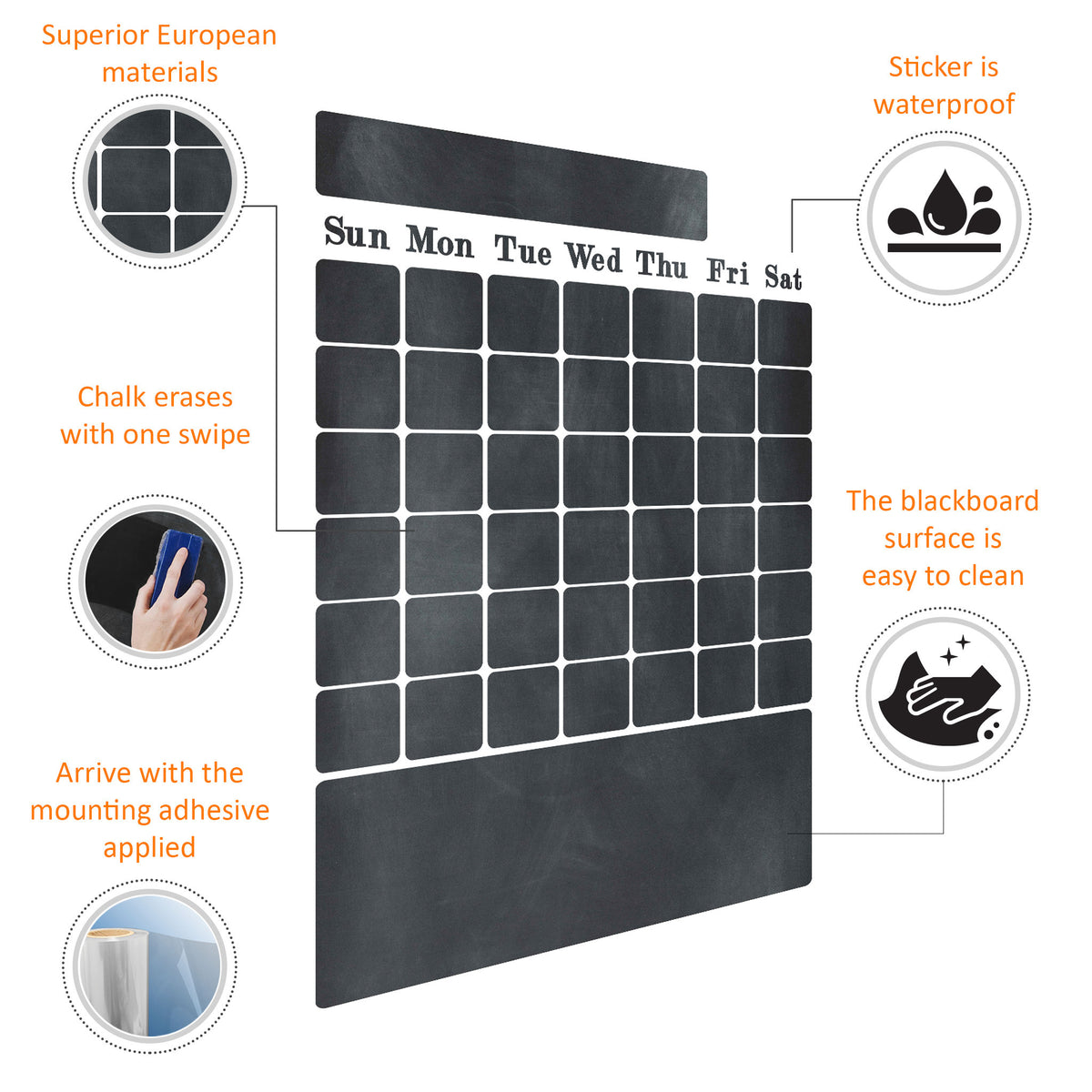 Additional product view of Kitchen Blackboard Decal Fridge Wall Calendar Sticker.