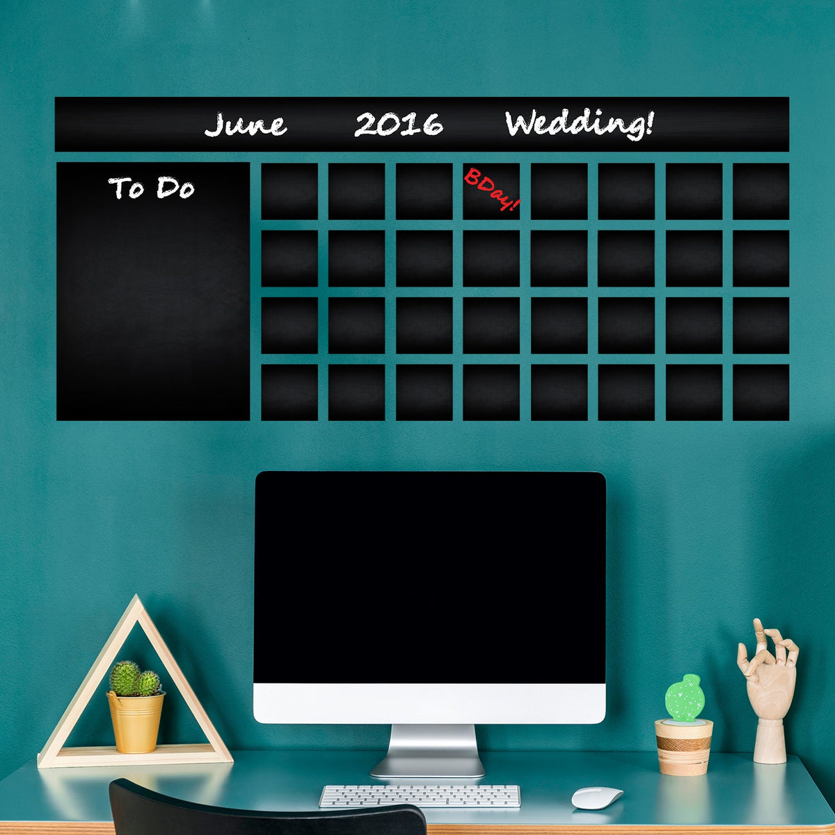 Product presentation view of Wall Weekly Planner Sticker Monthly Blackboard Decal.