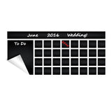 Weekly and Monthly Chalkboard Planner Wall Decal with a writable blackboard layout for notes